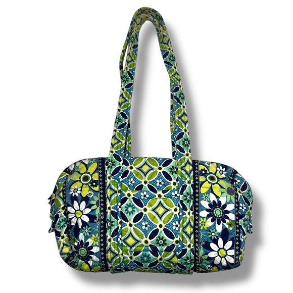 Vera Bradley Handbags - Vera Bradley Daisy Daisy Double Handle Tote Barrel Bag Quilted Retired 2008